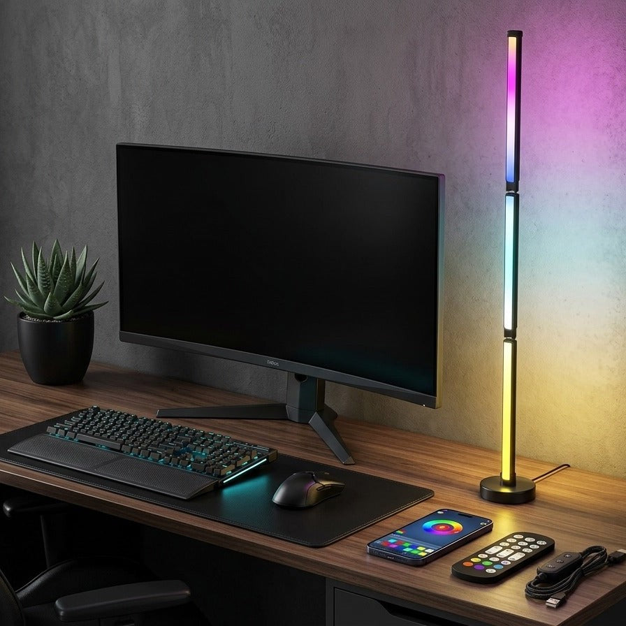 Lámpara de piso RGB | Prendé esto y el cuarto cambia de humor