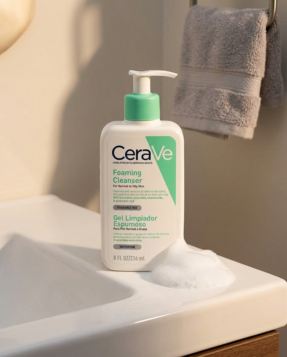 Gel Limpiador Cerave Espumoso Piel Normal A Grasa 236 Ml, FolksSkin