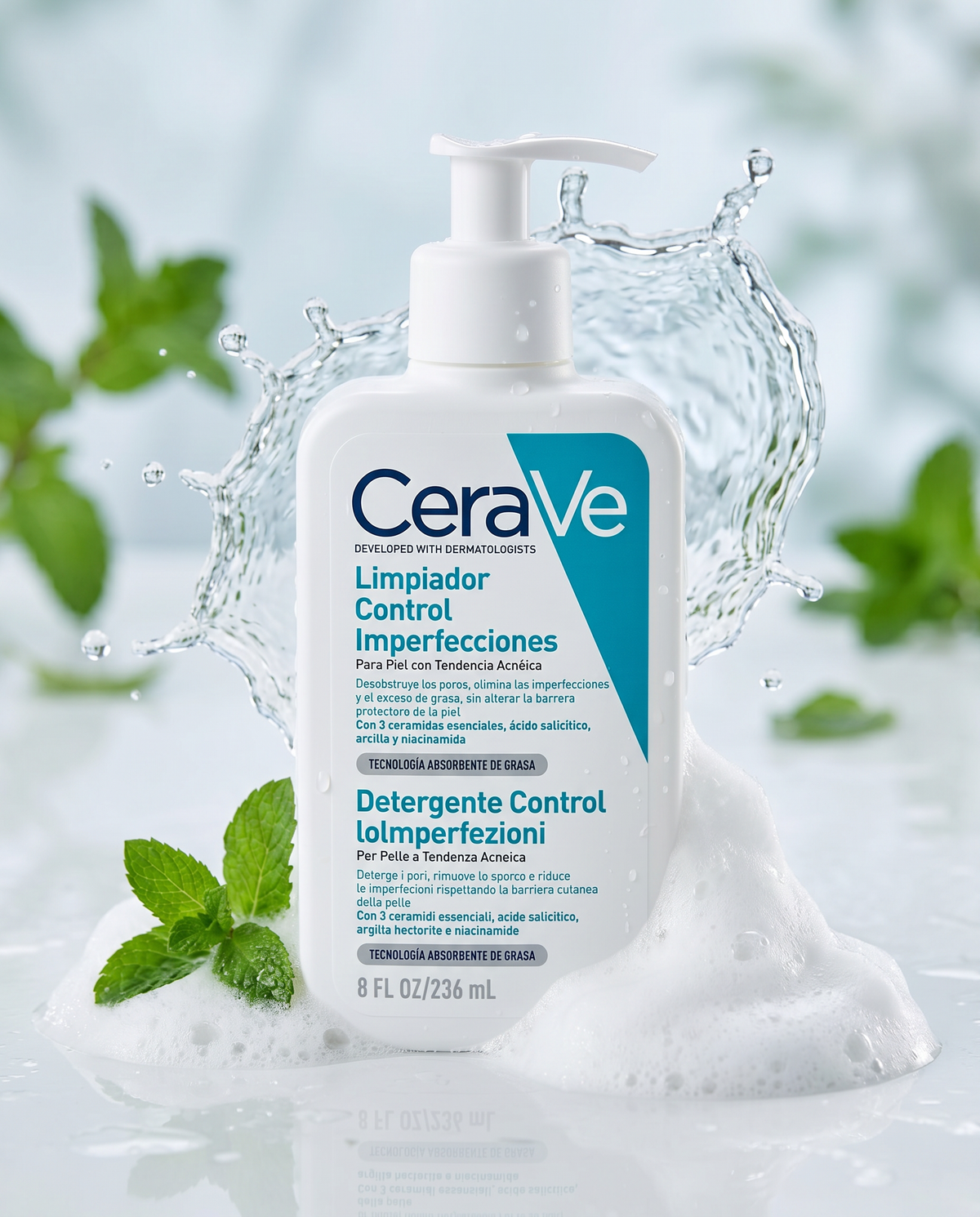 CeraVe Limpiador Control Imperfecciones 236ml | Acné, Poros y Brillo