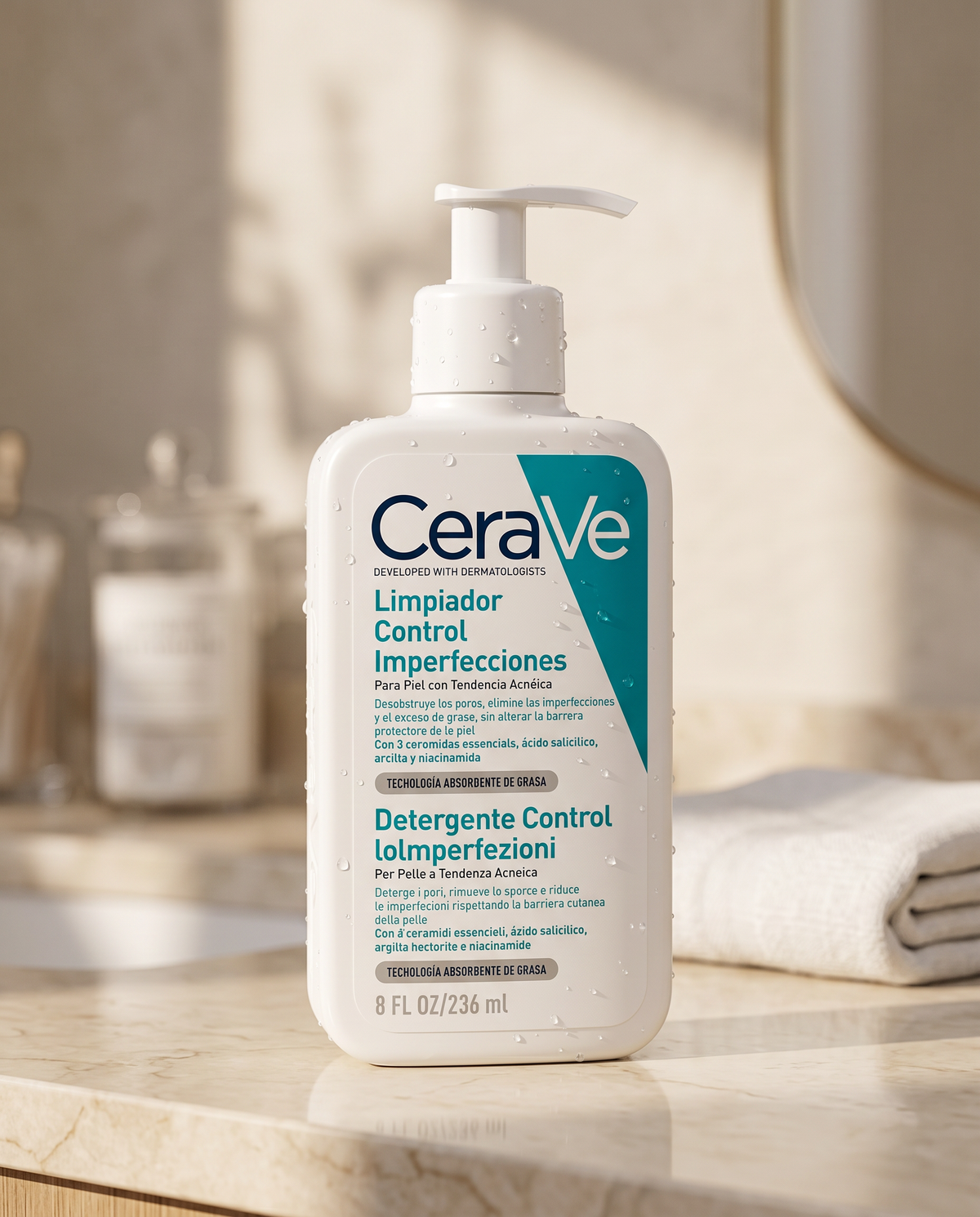 CeraVe Limpiador Control Imperfecciones 236ml | Acné, Poros y Brillo
