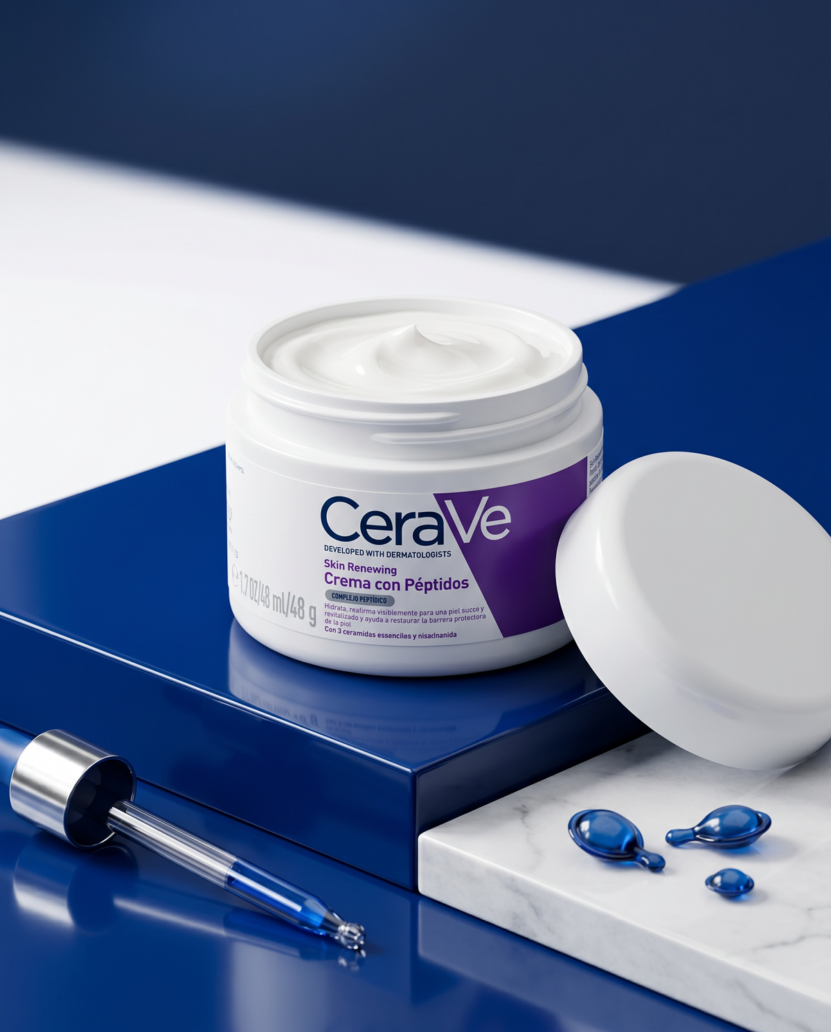 CeraVe Crema de Noche Renovadora 48g | Péptidos + Ceramidas Anti-Edad